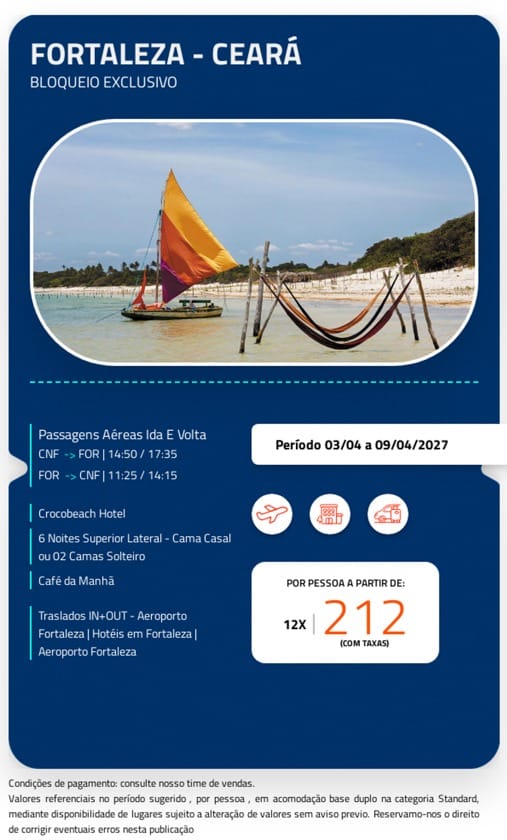 Abril em Fortaleza (Pacote Aéreo)
