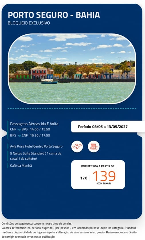 Maio em Porto Seguro (Pacote Aéreo)